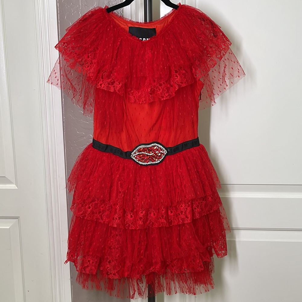 MSGM Layered Tulle Mini Dress Red Size 42/8 - Picture 2 of 15